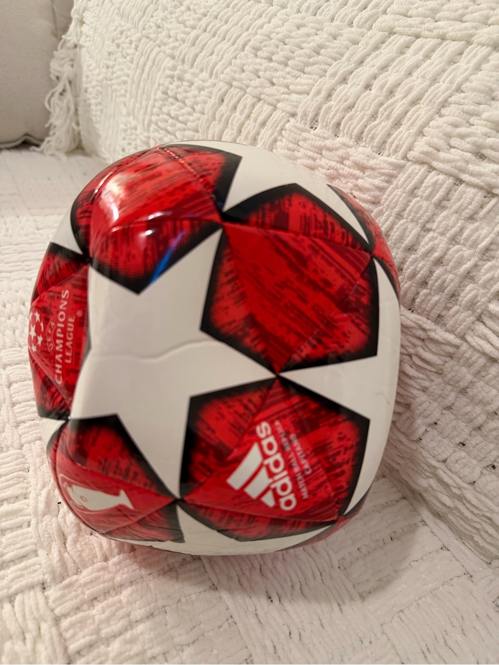 adidas Red and White Star Pattern Soccer Ball